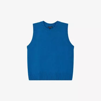 Жилет эластичной вязки с воротником в рубчик Намасте Soeur, синий