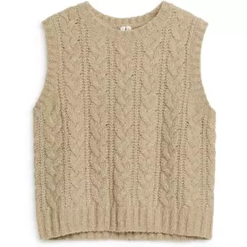 Жилет Arket Cable Knit, бежевый