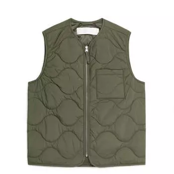 Жилет ARKET Quilted Inner, темно-зеленый