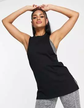 Жилет ASOS 4505 icon из хлопка с прорезями для рукавов - ЧЕРНЫЙ