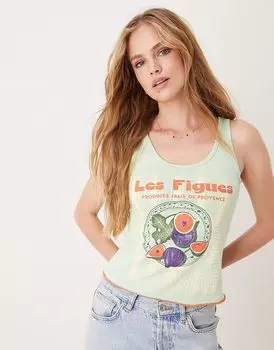 Жилет ASOS DESIGN с изображением фруктов зеленого цвета
