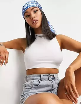 Жилет Asos Design с высокой горловиной и супервысокой посадкой, белый