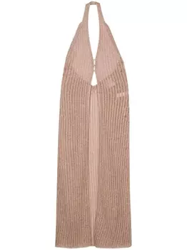 Жилет ажурной вязки с переливающимся эффектом Forte Forte, розовый