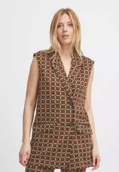 Жилет b.young длинный, коричневый