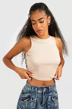 Жилет basic rib racer neck Boohoo, серый