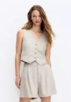 Жилет BASIC RUSTIC Pull&Bear, коричневато-серый