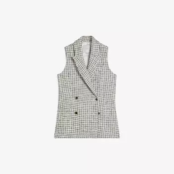 Жилет Bellaj из смесового хлопка с узором "гусиные лапки" букле Ted Baker, белый