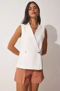 Жилет - Белый - Базовый Happiness stanbul, белый