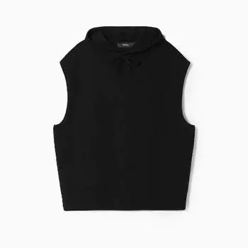 Жилет Bershka Knit With Hood, черный