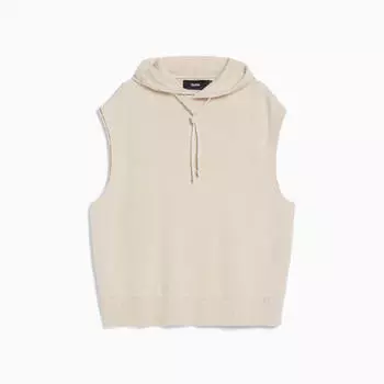 Жилет Bershka Knit With Hood, кремовый