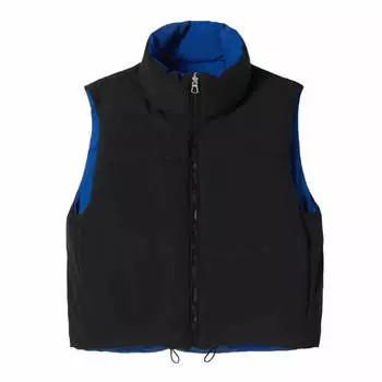 Жилет Bershka Reversible Cropped, черный/синий