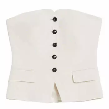 Жилет Bershka Tailored With Exposed Shoulders, белый