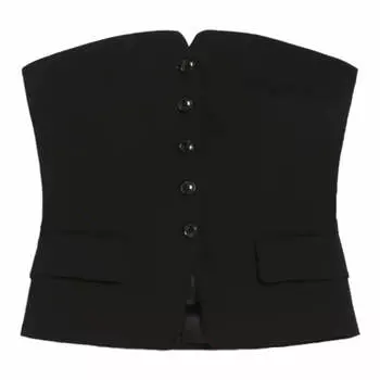 Жилет Bershka Tailored With Exposed Shoulders, черный