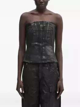 Жилет без бретелек с необработанным краем Rick Owens DRKSHDW, черный