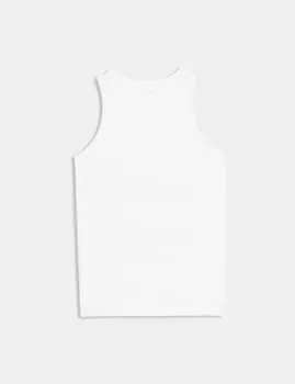 Жилет без рукавов из хлопкового модала Supima Autograph, белый