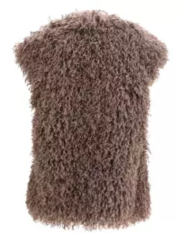 Жилет без рукавов из искусственного меха Kristina Ti, коричневый