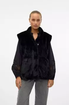 Жилет без рукавов из искусственного меха Vero Moda, черный