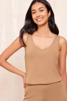 Жилет без рукавов из мягкого трикотажа Friends Like These, коричневый