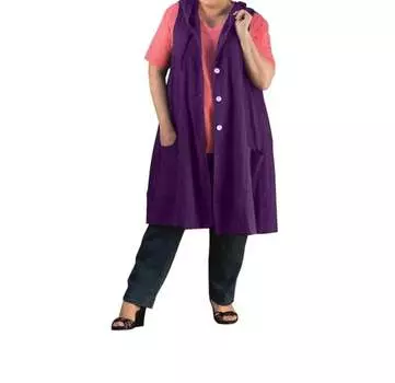 Жилет без рукавов из жатого хлопка, однотонный, большого размера, в цвете Auber Purple On The Plus Side