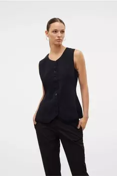 Жилет без рукавов на пуговицах Vero Moda, черный