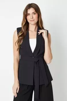 Жилет без рукавов премиум-класса с поясом Wallis, черный