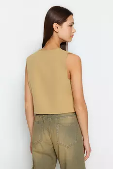 Жилет - Бежевый - Базовый Trendyol, бежевый