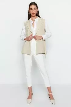 Жилет - Бежевый - Базовый Trendyol, бежевый