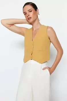 Жилет - Бежевый - Базовый Trendyol, бежевый