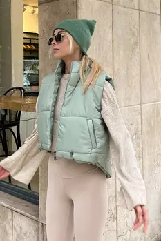 Жилет - Бирюзовый - Пуховик Trend Alaat Stili