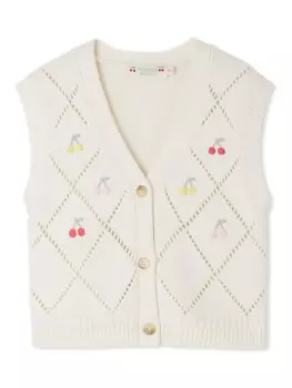 Жилет Bonpoint Ticiana вязки интарсия, белый