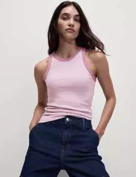 Жилет-борцовка с высоким содержанием хлопка в полоску Marks & Spencer, сиреневый микс