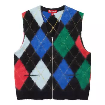 Жилет brushed argyle zip up vest 'multi-color' Supreme, мультиколор