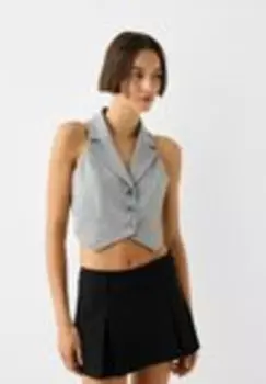Жилет BUTTONED Bershka, серый