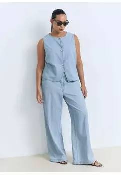 Жилет BUTTONED Mango, светло-голубой