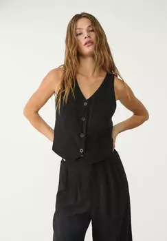 Жилет BUTTONED Stradivarius, черный