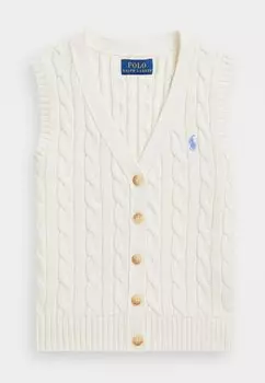 Жилет CABLE KNIT COTTON SWEATER VEST Polo Ralph Lauren, белый