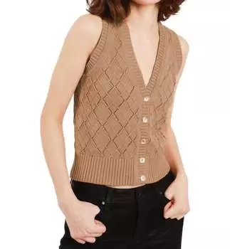 Жилет Camila Lace Argyle коричневого цвета FELLER