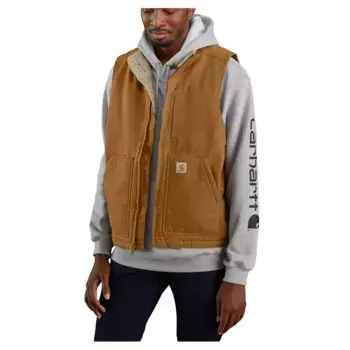 Жилет Carhartt Washed Duck Lined Mock Neck, коричневый