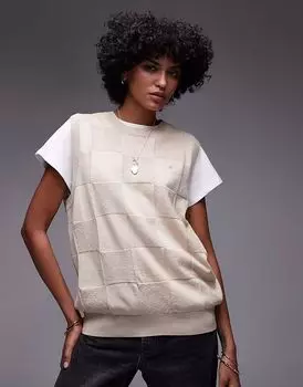 Жилет Carhartt WIP в клетку бежевого цвета