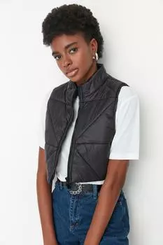 Жилет - Черный - Базовый Trendyol, черный