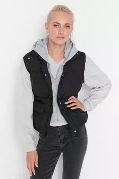 Жилет - Черный - Базовый Trendyol, черный
