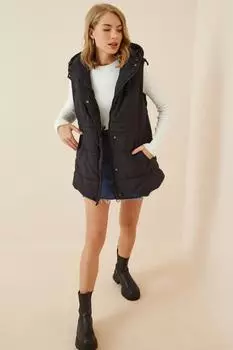 Жилет - Черный - Пуховик Happiness stanbul, черный