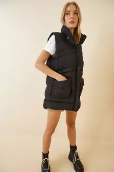 Жилет - Черный - Пуховик Happiness stanbul, черный