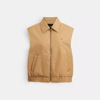 Жилет Coach Cropped Vest In Recycled Nylon, хаки