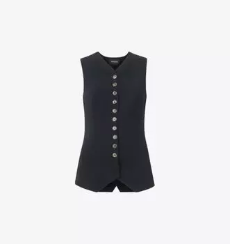 Жилет Cora из крепа с v-образным вырезом Whistles, черный