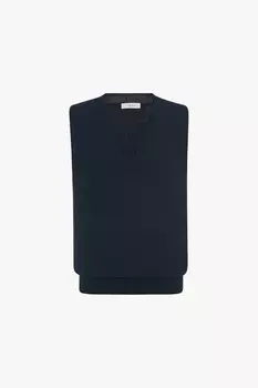 Жилет Cowen из натуральной шерсти и хлопка The Row, синий