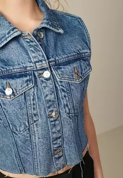 Жилет CROPPED SLEEVELESS, REGULAR FIT Next, синий