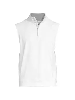 Жилет Crown Sport Galway Performance Terry классической посадки с молнией на четверть Peter Millar, белый