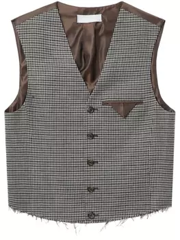 Жилет Cut в клетку OUR LEGACY, серый