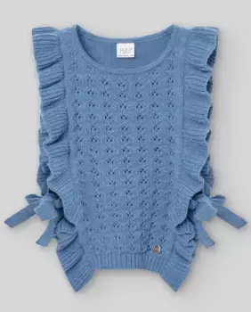 Жилет для девочки с проработанным швом и завязками по бокам PAZ Rodrguez, синий